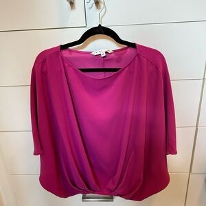Trina Turk Pink Draped 3/4 Sleeve Blouse